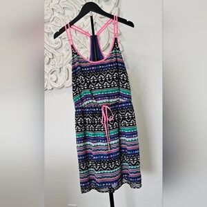 City Triangles Vibrant Striped Multi-color Mini - Knee Length Dress Size Large